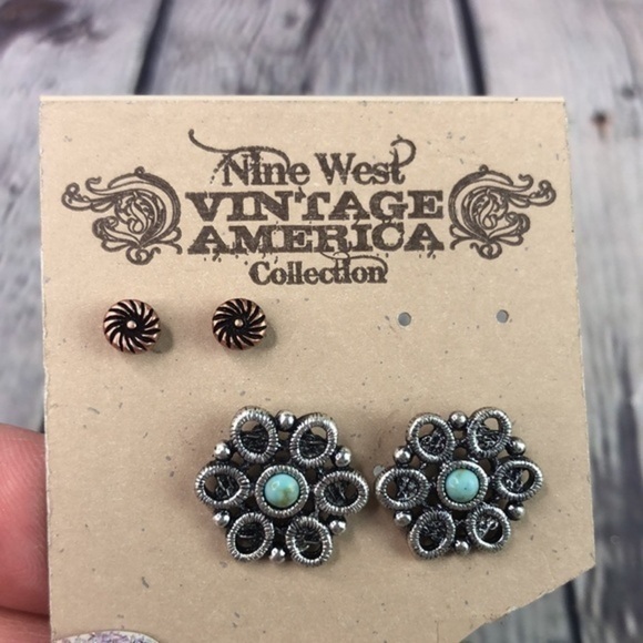 Nine West Vintage Silver tone earrings set - Picture 3 of 5